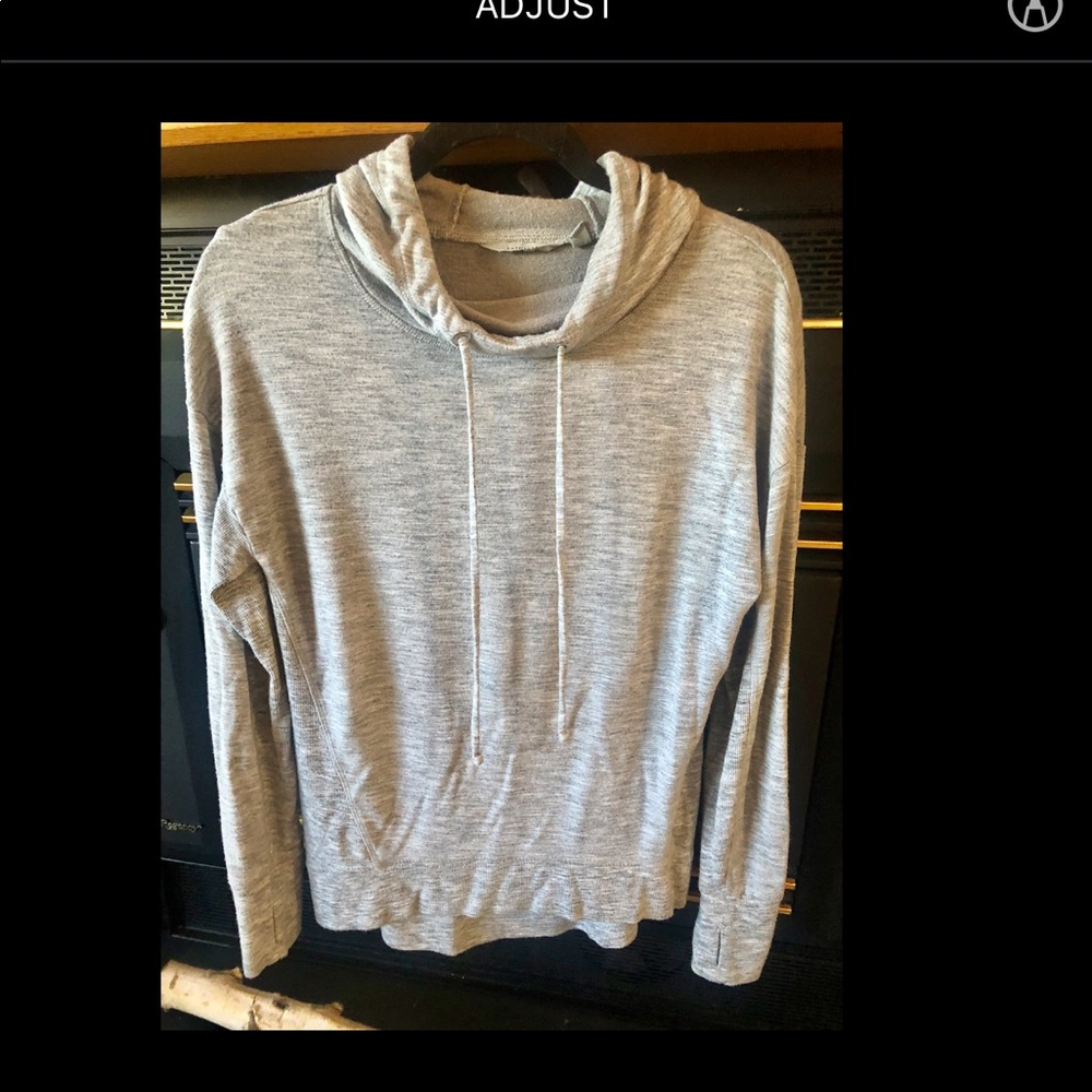 Athleta Blissful Grey Cowl Neck Hoodie Size Small